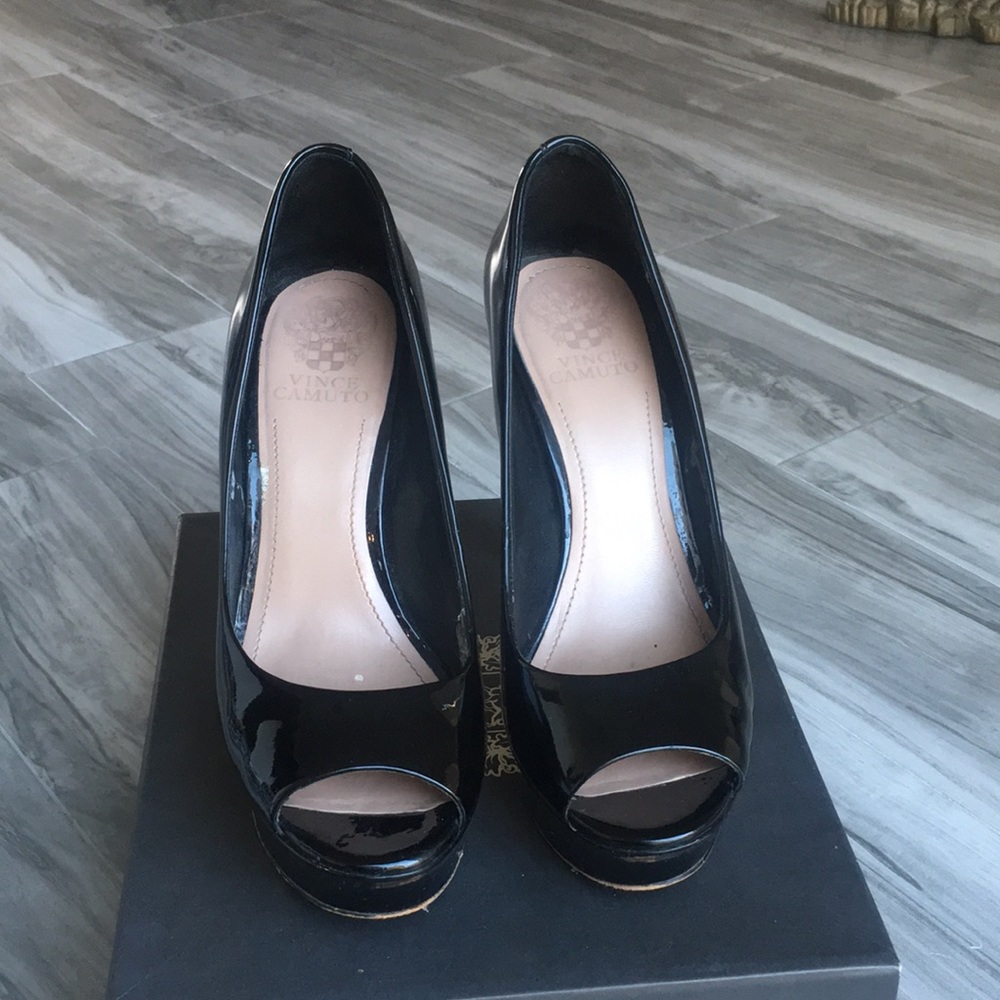 Vince Camuto Black Patent Leather Heels